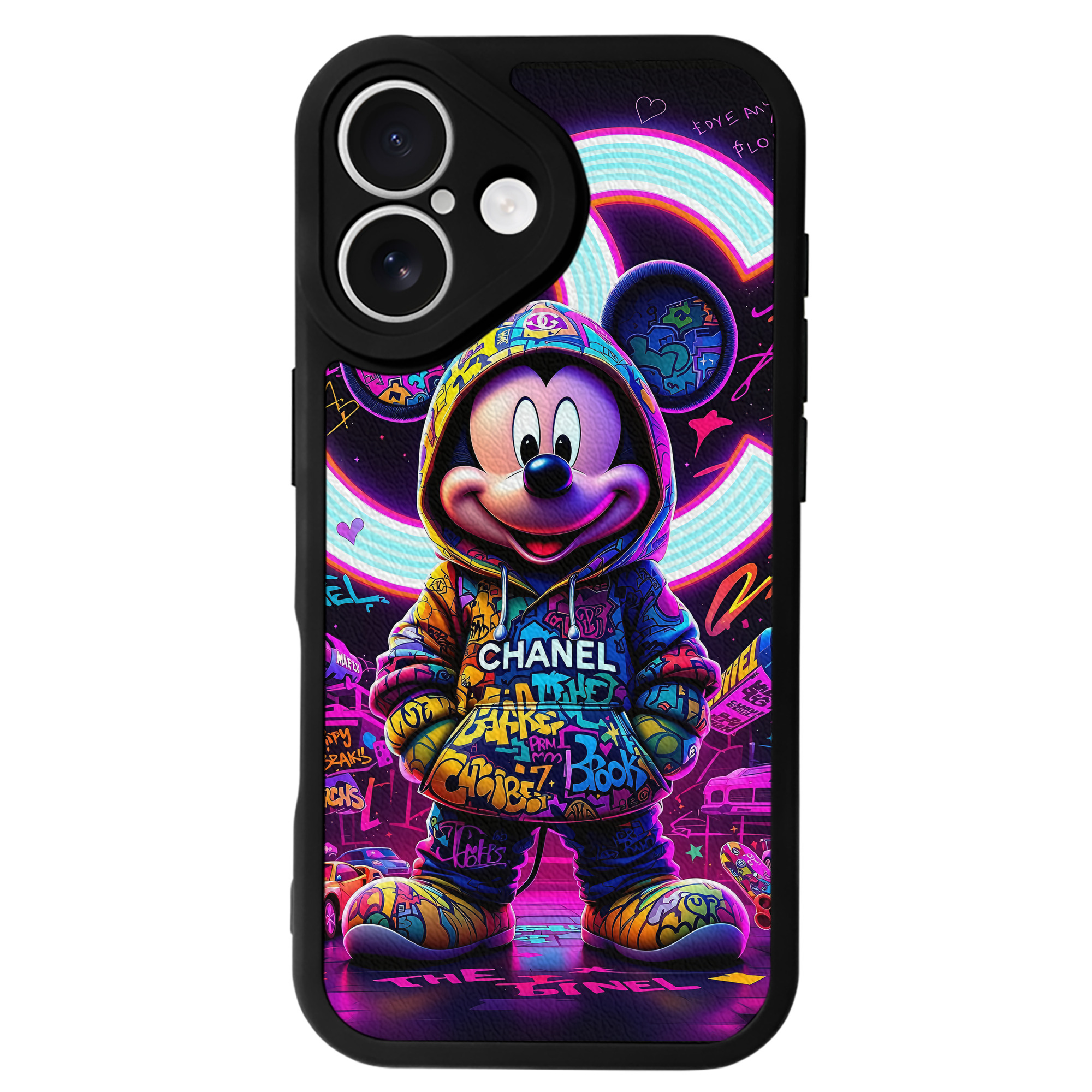 （画像用） ミッキーマウス Mickey Mouse 【iPhone 16シリーズ対応】シリコンスマホケース（レザー調） 材質：シリコン